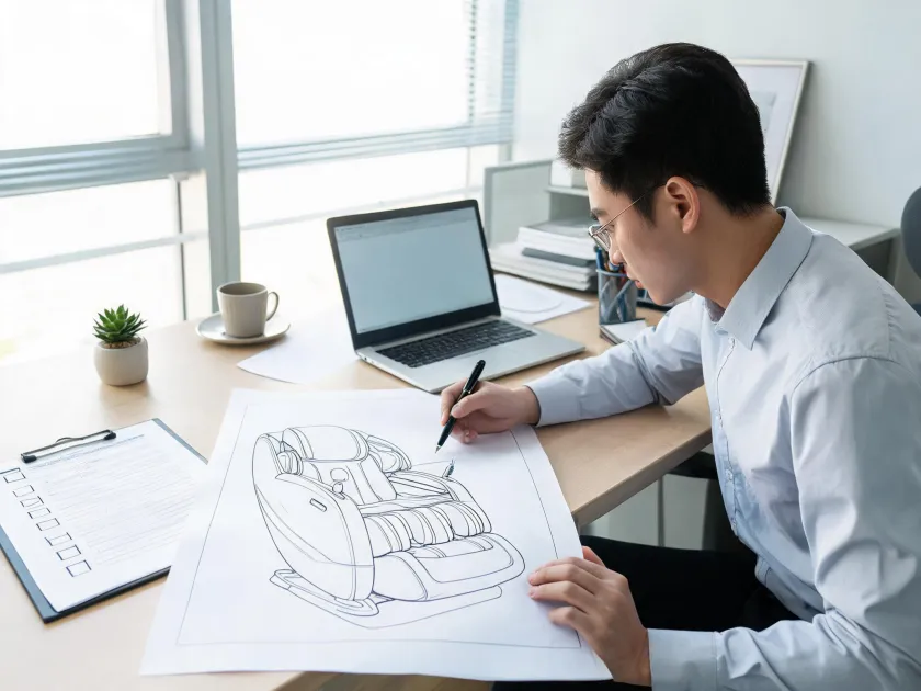 Buyer preparing a recliner massage chair requirement brief